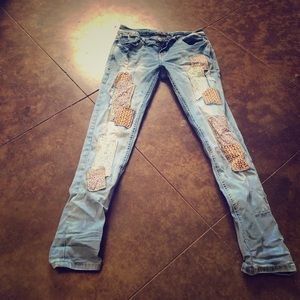Grace patch work jeans wore twice